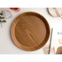 감성 홈카페 내추럴 우드 원형 쟁반 트레이 3size 골드트레이, 원형 3호