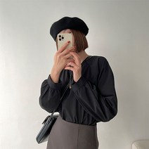 [노카라bl] 레인 노카라 래글런 블라우스 긴팔 bl