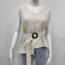 스튜디오럭스 린넨 벨트 민소매 블라우스 FONJMWBS80 BE JMW