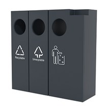 분리수거 수납장 분리수거용 쓰레기통 야외 철제, 블랙