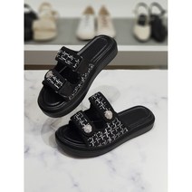 한슈 엘로 트위드 투스트랩 슬리퍼 3.5cm HS44027rv