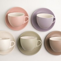 [국산] 도자기찻잔 예쁜 커피잔 라떼아트 컵앤소서 카페라떼잔 300ml, 코코아