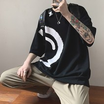 KORELAN 조크맨 남성복 여름 트렌드 하트 커플 반팔 티셔츠