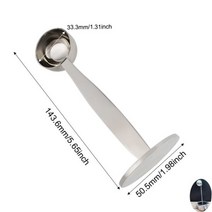 커피 필터 1 컵 2 컵 4 컵 블라인드 볼 51/53/58mm 비 가압 포터 필터 바구니 도징 링 브러시 우유 컵 필터, SS Spoon