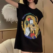 HONGKANG 민소매 루즈핏 티셔츠 스커트 중롱 티셔츠 2022