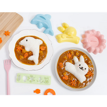 캐릭터 주먹밥틀 세트 토끼 돌고래 꽃 데코틀 총 4pcs, 1세트