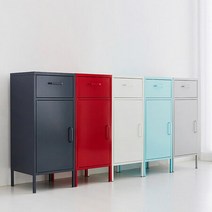 마켓비 MKB 캐비넷 모던 서랍문 수납장 철제 스틸 선반장 서랍장 보관함 책장, 민트