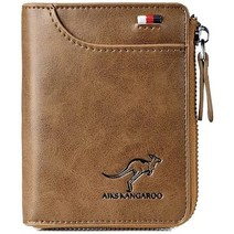 남자카드드지갑 카드지갑 캥거루 지갑 남성용 rfid 차단 pu 가죽 지갑 지퍼 멀티