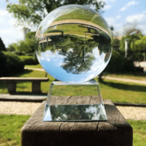 유리 구슬 소품 촬영 선물 집들이 인테리어 투명 크리스탈볼 수정 장식품, 11센티+크리스탈베이스