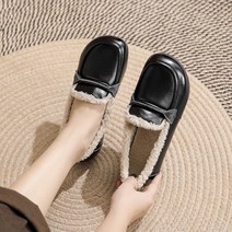 도오빠 하이탄 여성 털 단화 로퍼 기모 안감 플랫 드라이빙 슈즈 겨울 여자로퍼 발편한 신발