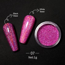 반사 어두운 플래시 Holographics 네일 파우더 반짝이 Glitters 아트 먼지 장식 크롬 안료 DIY 액세서리, 한개옵션1, 03 01