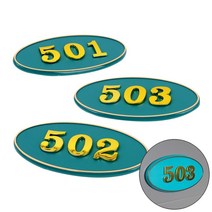 타원형 입체 호실판 초록 1P 아크릴우편함 우체통숫자 아크릴우편함호실판 우편함호실판번호호수 우편번호판, B02