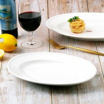보그 양식 타원 접시 1호 카페 플레이팅 오발 오벌 스테이크 파스타 그릇 플레이트