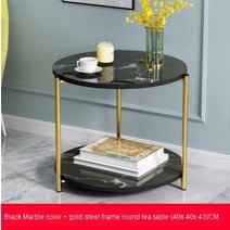 침대협탁 미니테이블 틈새 침대옆협탁 북유럽스타일 원목 협탁 라운드 홈 소파 라운드 다기능 이동식, 원형 검정