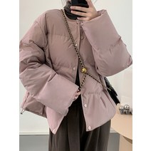 여성롱패딩 겨울점퍼 EAM 베이지 버튼 빅 사이즈 코튼 패딩 코트 긴팔 루즈핏 여성 파카 패션 타이드 가을 겨울 1DF1569