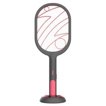 전기 모기채 전기충격 접이식 모기채 USB 모기퇴치기 충전식 가정용 투인원 모기등, 번개 블랙_USB + 어댑터