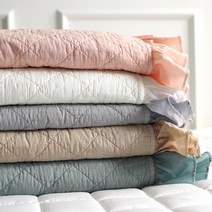 누안누안 60수 피그먼트워싱 목화솜 침대스프레드 이불겸용 프릴, 베이지