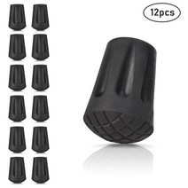 12pc 안티-슬립 노르딕 워킹 폴 팁 고무 커버 하이킹 스틱 바닥 프로텍터, 하나, 보여진 바와 같이
