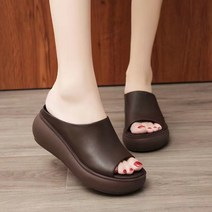 여성 발편한6cm 쿠션 통굽 키높이슬리퍼 사무실실내화