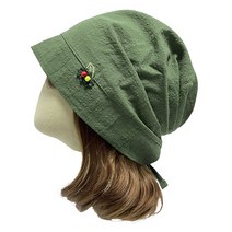 엄마짱 MDS_8486_미니꽃방울 끈두건 셔링모자 중년여성 비니 봄여름두건 위생두건 여성탈모 엄마선물모자 생활복 조리모