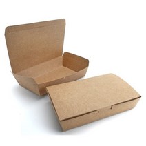 일회용 핫도그 용기 케이스 대 종이 도시락 크라프트 트레이 김밥 만두, 도시락_3호(SL-LB33oz_500개)