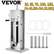 쥬서기 착즙기 vevor 3l 5l 7l 10l 15l 소시지 스터퍼 필러 수동 수직 스테인레스 스틸 충전 생산 기계 핫도그 bratwurst, 3리터