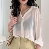 빈티지 에어컨 시폰 밖에걸쳐입는스타일 홍콩스타일 택배 쉬폰블라우스