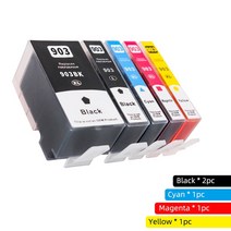 903 XL 잉크 카트리지 HP Officejet Pro 6950 6960 6961 6963 6964 6965 6966 6968 6970 6971 6974 6978 올인원 프린터, [01] 1 set