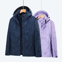 가을과 겨울 연인 골프 의류 여성 골프 의류 폭행 의류 남성 가을과 겨울 3 대 1 탈착식 방풍 방수 여성 등산 의류 애호가 패션 코트, 여성 위장 회색 6268, M