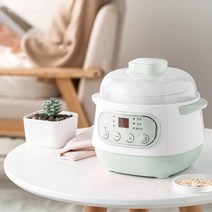 미니멀티쿠커 만능찜기 슬로우쿠커 220V 1L 미니 전기 음식 스튜 냄비 자동 죽 디저트 베이비 푸드 느린 Stewer 휴대용 멀티 쿠커, [02] green, [01] CN, 02 green_01 CN