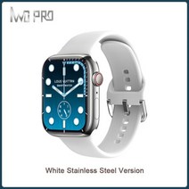 스마트워치IWO W57 MAX 남성용 스마트 시계 SmartWatch NFC 1.95IPS 대형 화면 428*518 해상도 380mAh 배터, 05 White stainlesssteel