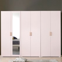 가이온 시에나 2400 거울도어 장롱 옷장 이불장 세트, 핑크
