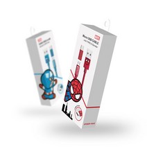 마블 usb 고속 충전기 2in1 충전 케이블 5핀 c타입 1m, 쿠팡 스파이더맨