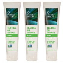 Desert Essence Tea Tree Oil Toothpaste Fennel 데저트 에센스 티 트리 오일 펜넬 치약 176g(6.25oz) 3팩
