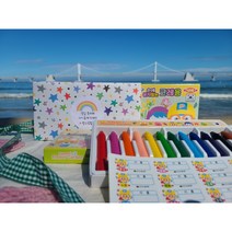 어린이집 생일선물 유치원 생일답례품 뽀로로 크레용 12색 크레파스 구디백 스티커포함