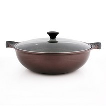 퀸센스 국산 프리미엄 IH인덕션겸용 통주물 만능요리팬 32 /36 cm, 브라운, 1, 36cm