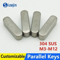R핀 스냅핀 고정핀 평행 키 핀 304 스테인레스 스틸 A2 라운드 엔드 플랫 M3 M4 M5 M6 M8 M10 M12 스퀘어 바 10개 295198, M6x6x45