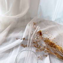 친환경 투명 내열 유리빨대 텀블러용 글라스 스트로크 홈카페 용품, 곡선형