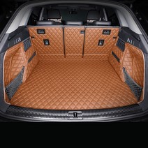 트렁크 매트 토레스 bmw 테슬라 아우디 Q5 2018-2022 용 자동차 트렁크 매트 맞춤형 가죽 액세서리, 03 Brown
