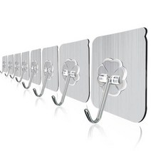 엔템 벽걸이화분 행잉화분걸이 행잉화분 벽면녹화 플랜트월, 초강력매직후크(꽃)(실버)(10P세트)