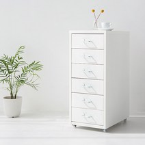 마켓B 바퀴달린 이동식 틈새 3단 4단 5단 6단 수납장 서랍장, 6단 화이트