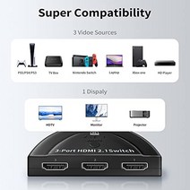 블루레이플레이어 8K 60Hz HDMI 스위치 3 포트 21 Xbox PS54 블루레이 플레이어 Roku hdtv용 지원, 한개옵션0