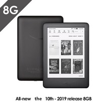 이북리더기 전자책 전면 조명 내장 블랙 2019 버전 와이파이 8GB 전자잉크 화면 킨들용 리더 6 인치, 없음, 8.전자 책 리더  케이스  화면 보호기 세트 - 8G