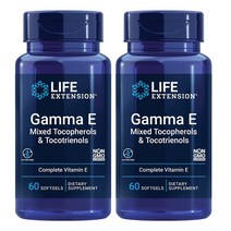 라이프익스텐션 감마 E 믹스드 토코페놀 & 토코트리에놀 60개X2 (2개월분) 강력한 항산화, 2팩, 60 소프트젤