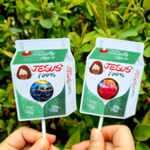 (갓월드) 예수님 사탕전도지8 (JESUS 100퍼센트) 10매 전도용품 전도지 교회학교, 2.스티커추가
