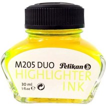 기호펜 독일 수입 PELIKAN 배리 킹 M205DUO 30ML 네온 엘로 그린 잉크 만년필 물 1757077890, 형광황