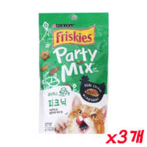 네슬레퓨리나 프리스키 파티믹스 피크닉 (리얼치킨 칠면조 치즈) 60g x 3개, 1팩