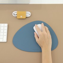 누보 마우스 패드 책상 미끄럼 방지 마카롱 컬러 가죽 마우스패드 데스크 인테리어, 다크 스카이블루