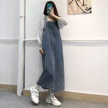 원피스 여름 Alabai 불규칙한 분할 데님 서스펜더 스커트 여성 가과 겨울 느슨하고 얇