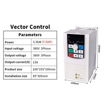 주파수 인버터 변환기 2.2kW 5.5kW 380V 3 상 입력 3 상 출력 경제적 인 마이크로 벡터 VFD AC 드라이브 속, 02 5.5kW  380V